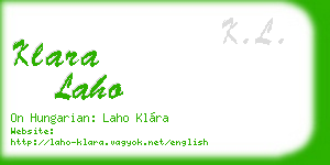klara laho business card